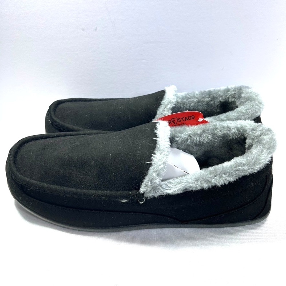Deer Stags Spun Microsuede Slipper S.U.P.R.O Technology Men's Black US 13W - Picture 5 of 10